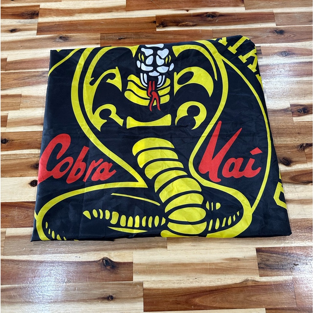 Cobra Kai "Strike Hard, Strike First, No Mercy" Banner Flag Wall Decor 60" x 33"